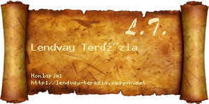 Lendvay Terézia névjegykártya